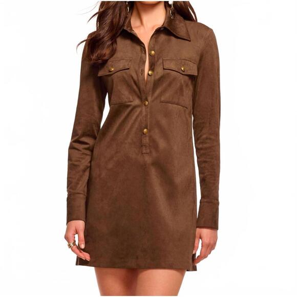 NEW RAMY BROOK maria long sleeve dress in coffee NEW RAMY BROOK maria long sleeve dress in coffee